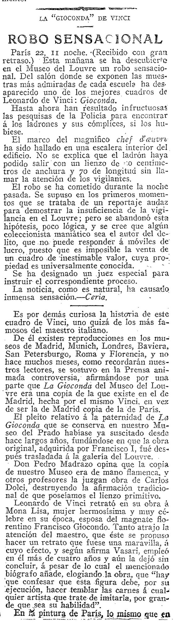 La noticia en el ABC