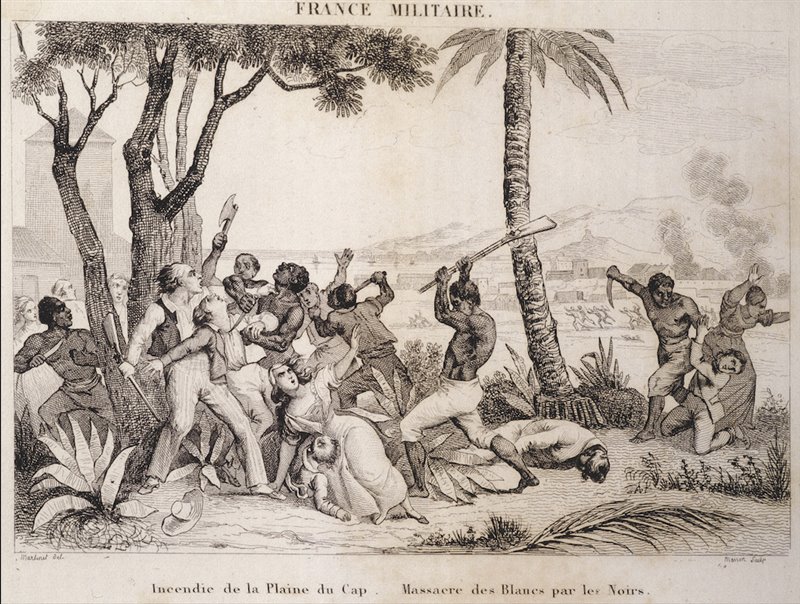 El 23 de agosto de 1791, los negros conjurados asaltaron las primeras plantaciones en la llanura en torno a Cap-Français,al norte de la isla. Las fuentes hablan de un millar de víctimas blancas, incluidos niños y mujeres.