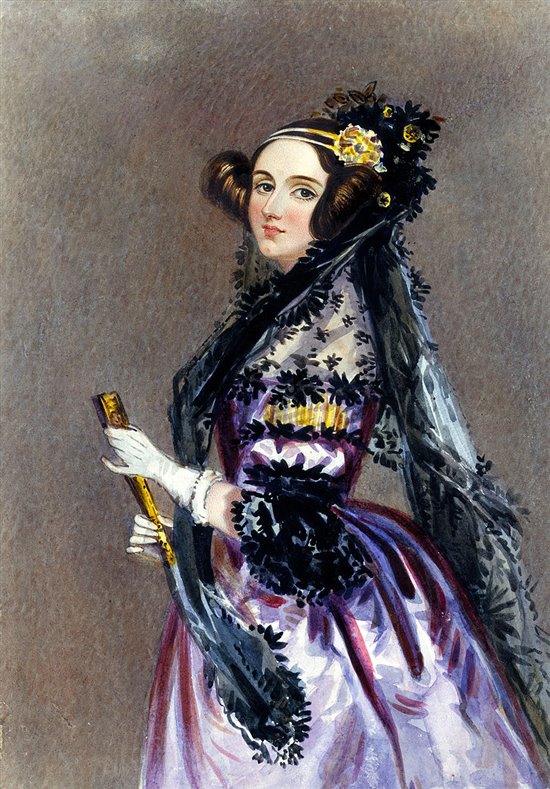 ada lovelace Retrato histórico de Ada Lovelace trabajando junto a diagramas matemáticos