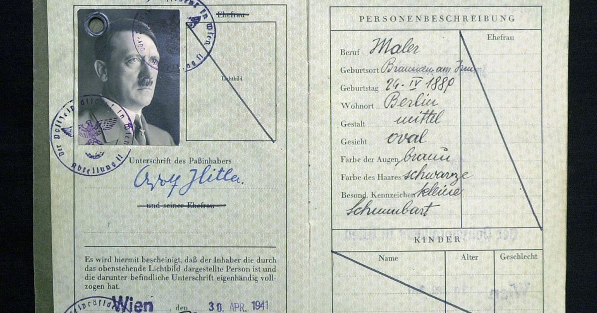 El pasaporte falso de Adolf Hitler en el que aparecía como un ...