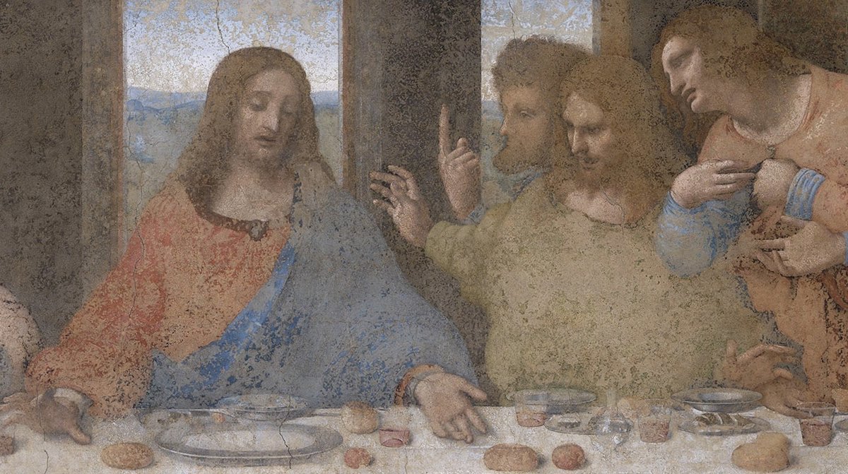 Miniatura Su Porcellana Stampata Dipinto Ultima Cena Da Leonardo Da Vinci In Cornice Di Legno Intagliato