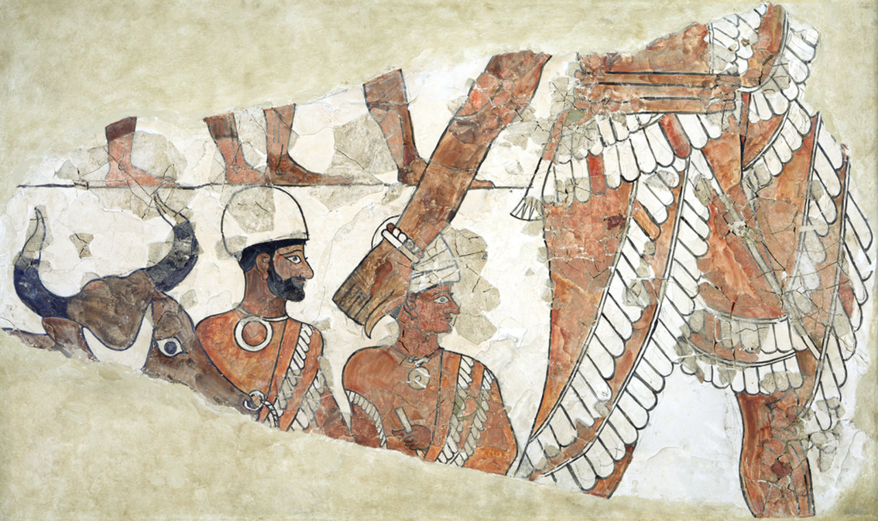 Fresco del palacio del rey Zimri-Lin, en la ciudad de Mari, en la actual Siria.