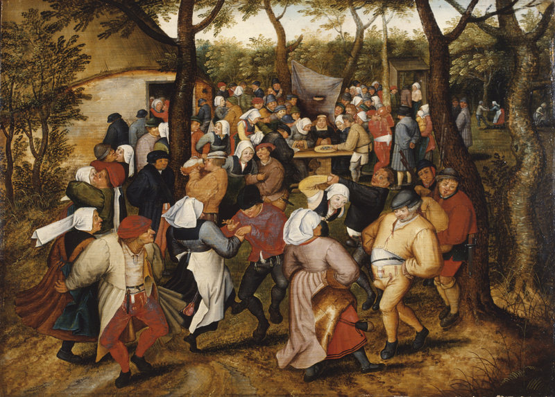 Boda Rústica, cuadro pintado por Pieter Brueghel el Joven. Museo Voor Schone Kunsten, Gante.