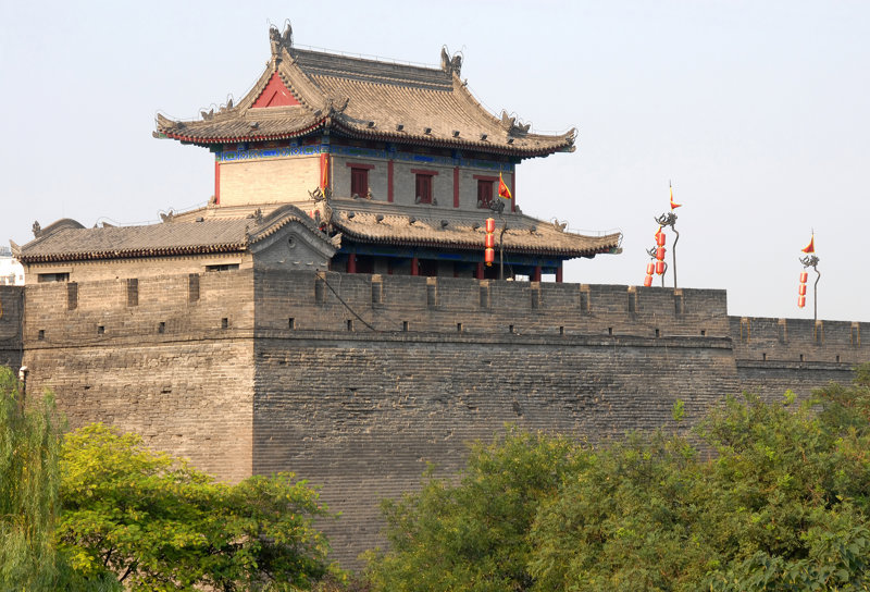 Una de las atalayas construidas sobre la muralla de la ciudad de Xian.