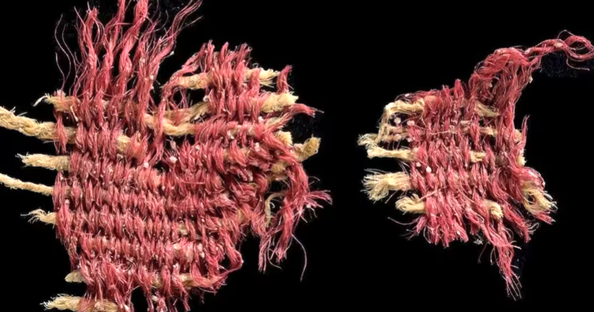 Descubren en Israel un fragmento de tejido teñido de rojo de unos 4.000 años de antigüedad