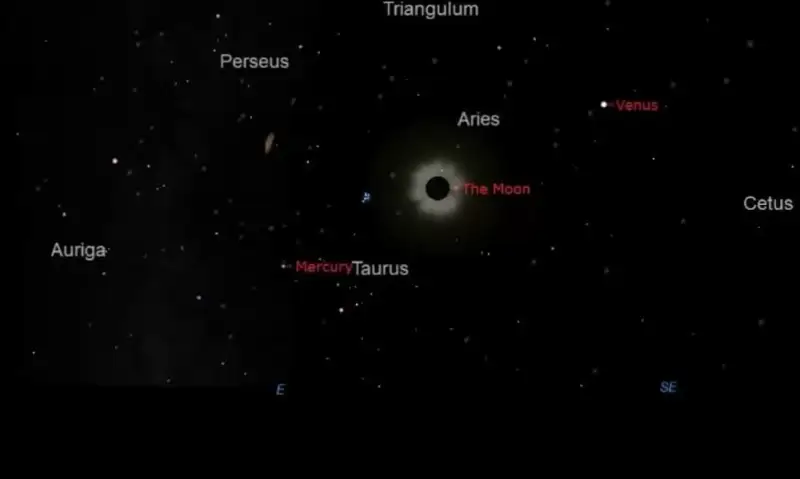 Recreación del eclipse solar que tuvo lugar el 1 de Abril de 2471 a.C.