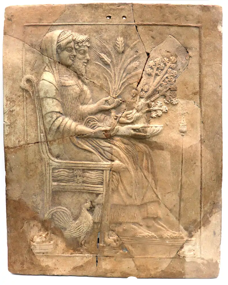 Pinax con Ade e Persefone, da Locri   MARC