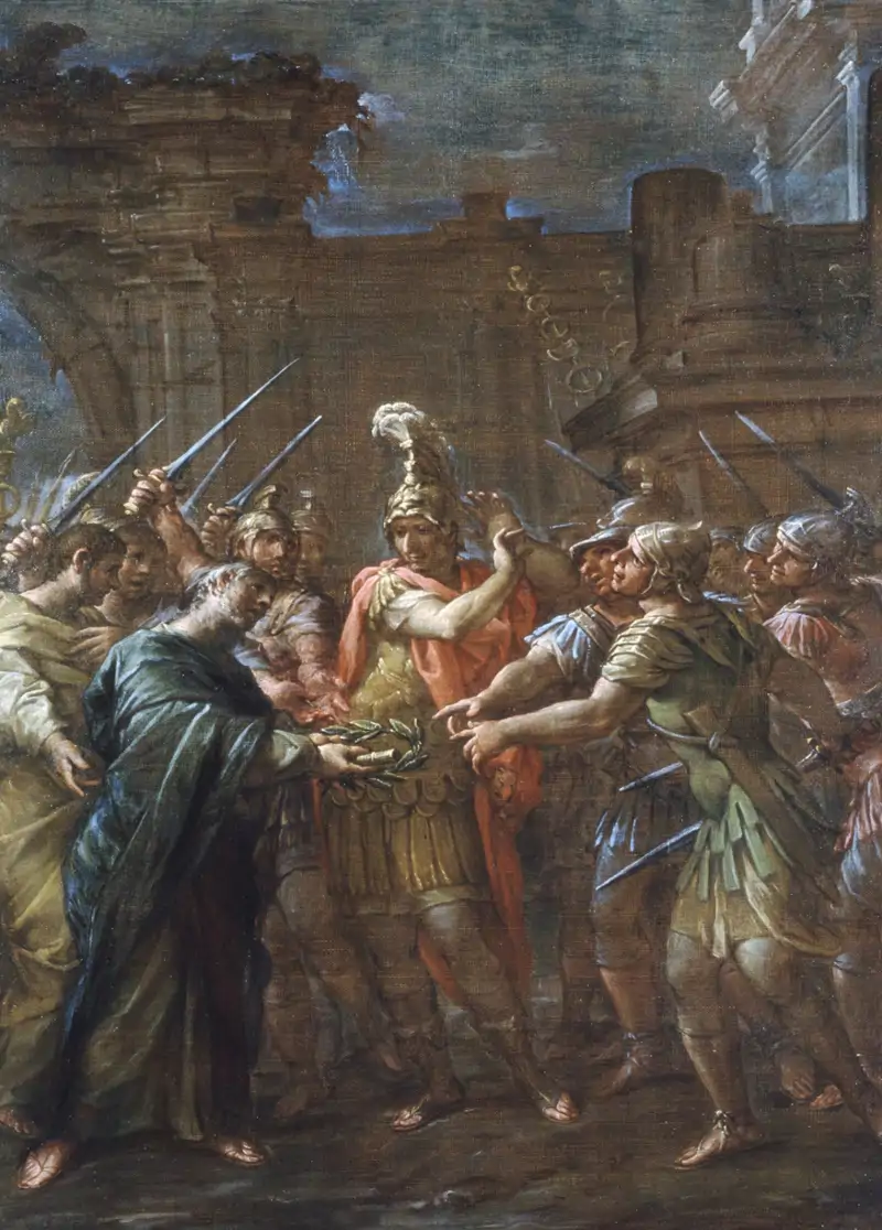 «Vespasiano coronado emperador en Cesarea», de Baldi Lazzaro (1624-1709).