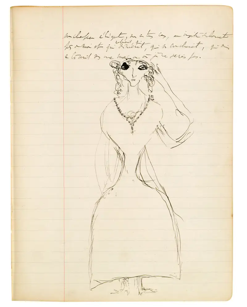 Dibujo de Marcel Proust