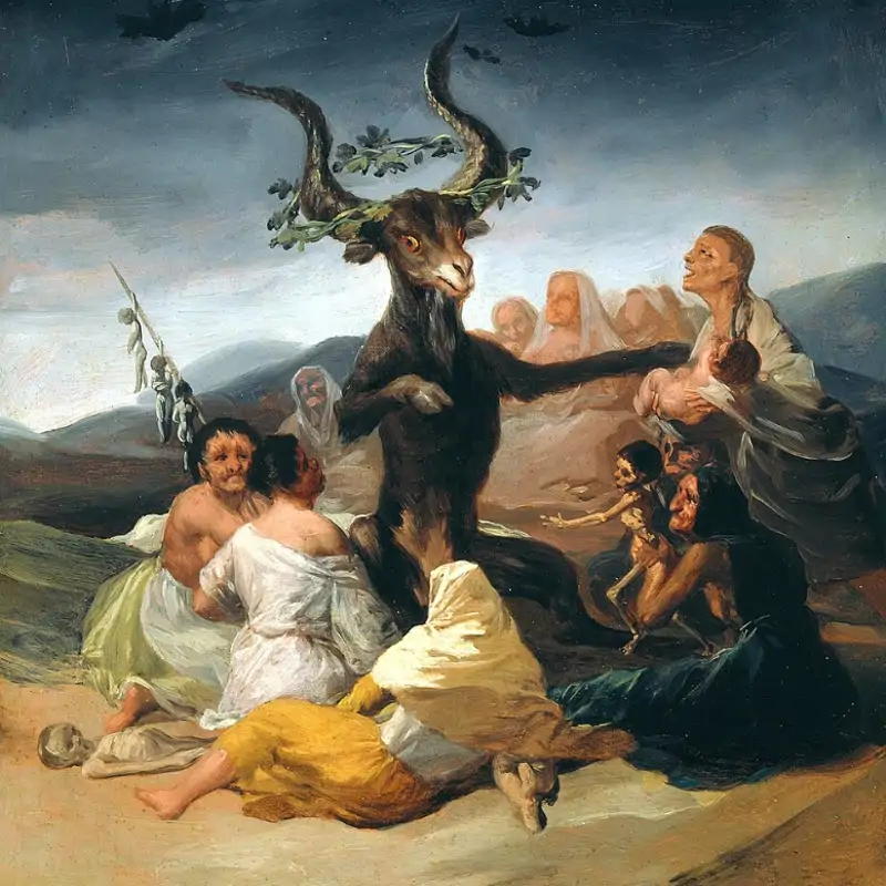 'El aquelarre', de Goya (Museo Lázaro Galdiano, Madrid, 1797-98).