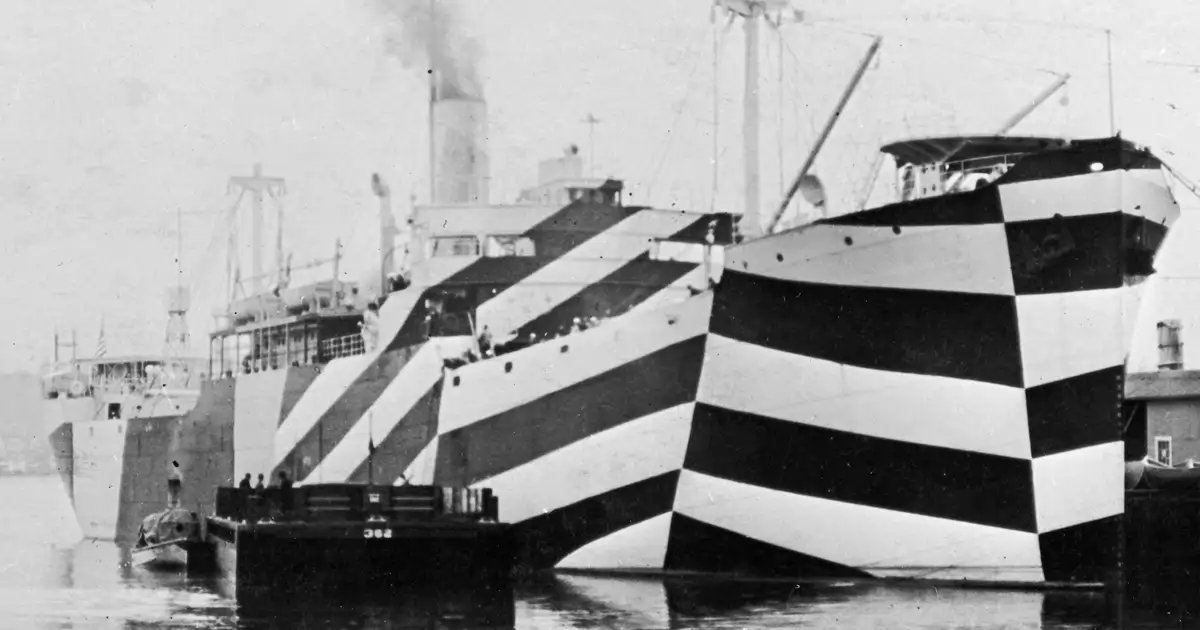 El original camuflaje de los barcos británicos durante la Primera