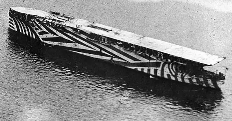 El original camuflaje de los barcos británicos durante la Primera