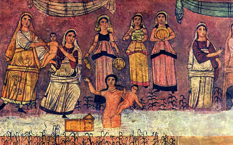 Dura Europos fresco Moses from river