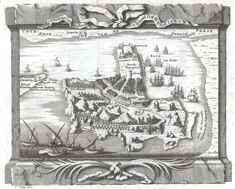 1750 Schley Map of Ormus, Persian Gulf   Geographicus   Ormus schley 1750