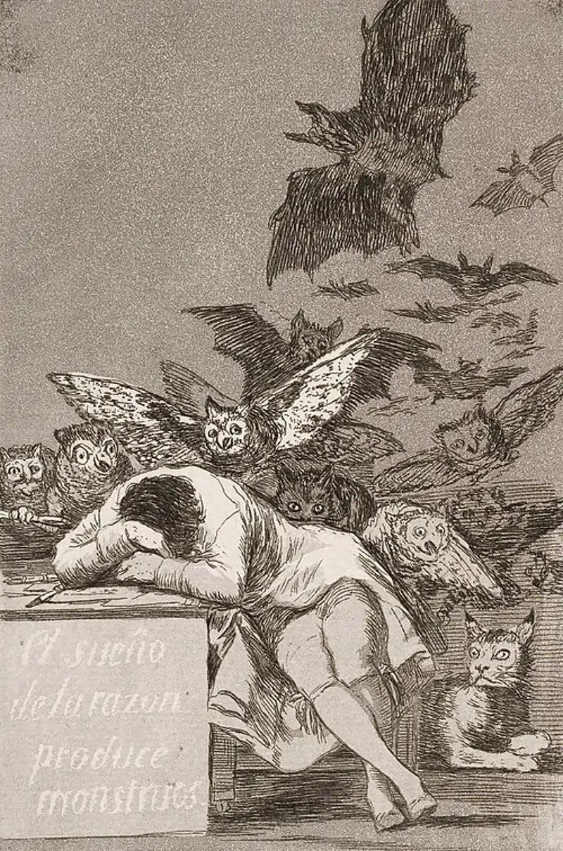 Francisco José de Goya y Lucientes   The sleep of reason produces monsters (No  43), from Los Caprichos   Google Art Project